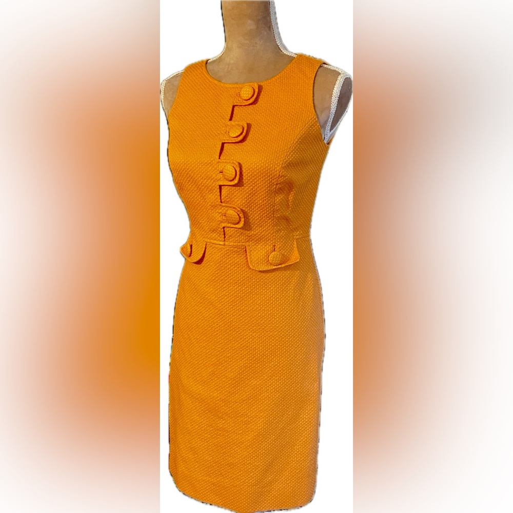 Elegant Orange Sleeveless Dress